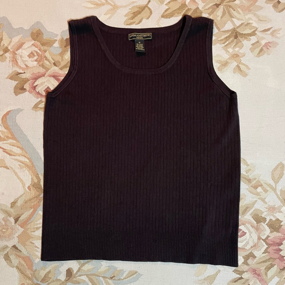 Linda Matthews espresso brown Women's Top